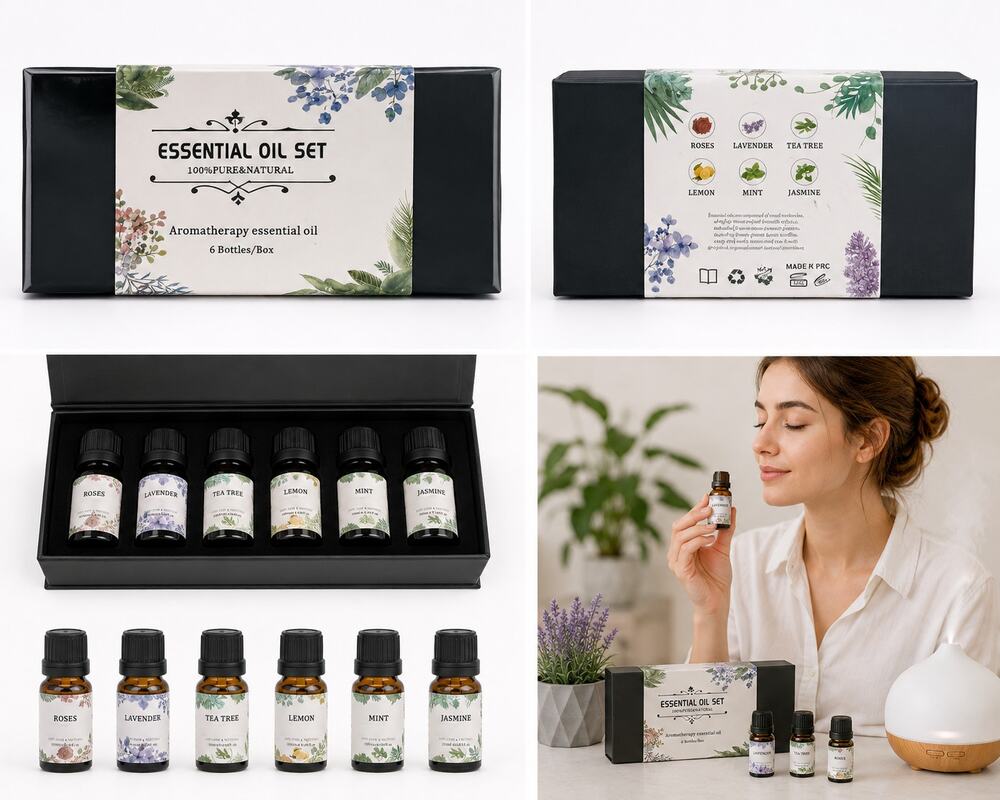 Essential Oil Aromatherapy Set 6 Bottles